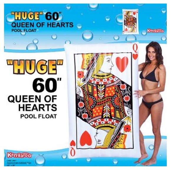 Inflatable Queen of Hearts Swim Float PVC Water Poker LoungeChair raft - Picture 5 of 6